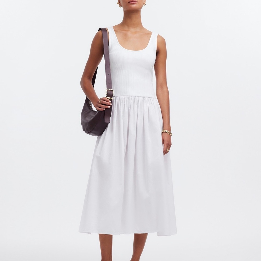 Madewell Drop-Waist Tank Midi Dress Women's Size Small Lighthouse White